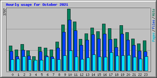 Hourly usage for October 2021