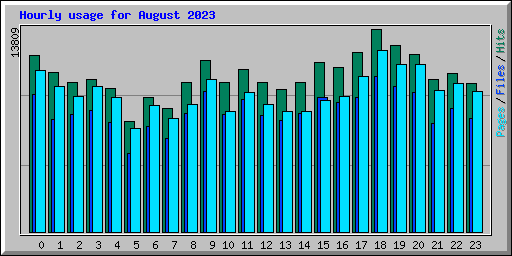 Hourly usage for August 2023
